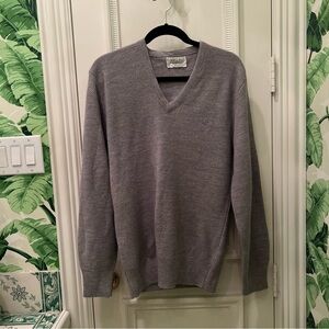 Christian Dior Vintage V-Neck Pull Over Sweater Gray Size L
